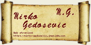 Mirko Gedošević vizit kartica